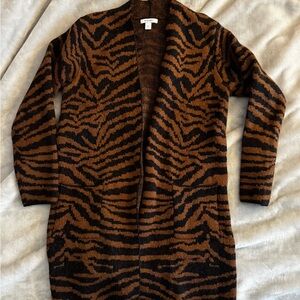 Nine West Brown and Black Zebra Cardigan